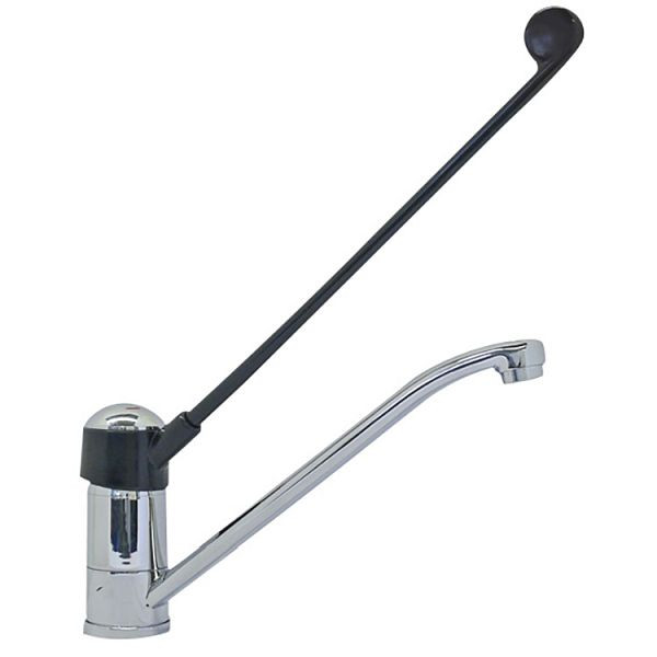 Gastro-Inox Monoblock-mengkraan "High Performance" met kunststof elleboogbediening, 300 mm, eengatsmengkraan met zwenkarm, 402.414