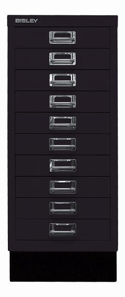 Bisley MultiDrawer™, 29-serie met onderstel, DIN A4, 10 laden, zwart, L2910S633