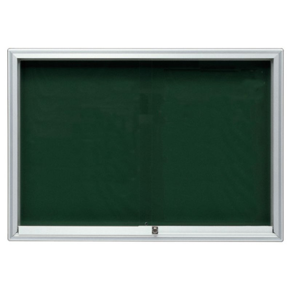 Stein HGS HGS binnenvitrine -Infomedia SM- met schuifdeur, scriptblad, wit, zilver geanodiseerd, 240mm/190mm, afmetingen (BxH): 1500 x 1000 mm, 21385-010301