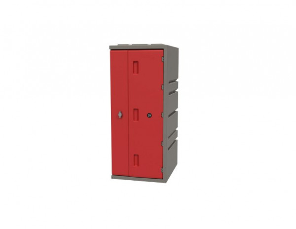 Lotz kunststof locker 900 Kunststof locker, hoogte: 900 mm, rode deur, draaigrendelslot, 221900-04