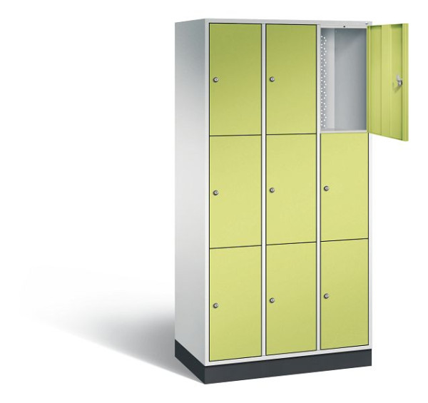 C+P lockerkast Intro, H1950xW920xD490mm, kleur: lichtgrijs / virid groen, 8370-301 S10061