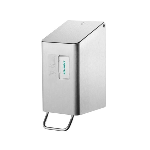 Air Wolf toiletbrilreiniger, wandmontage, transparant gepoedercoat roestvrij staal, 250 ml, Omega-serie, 29-082