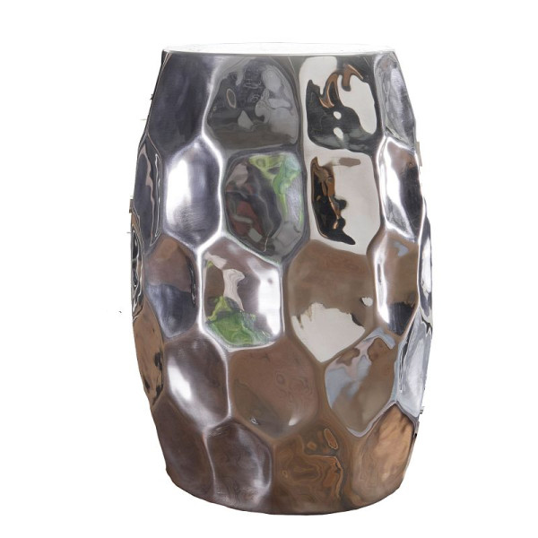 Wohnling bijzettafel JADA 30 x 47 x 30cm aluminium zilver oosters rond, WL5.475