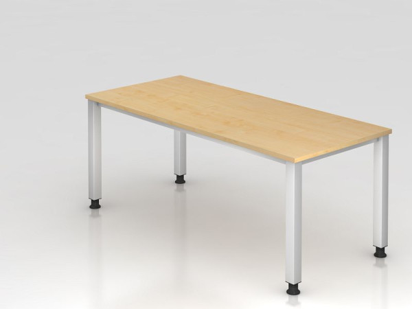 Hammerbacher bureau 4-poots vierkant 180x80cm esdoorn, rechthoekige vorm, VQS19/3/S