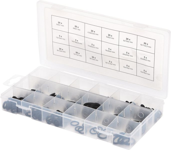 KS Tools assortiment O-ringen, binnendiameter 3-22 mm, 225 stuks, 970.0180