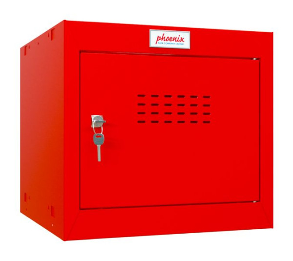 Phoenix CL-serie maat 1 Red Cube Locker met sleutelslot, CL0344RRK
