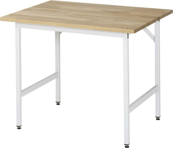 RAU Jerry serie werktafel (3030) - in hoogte verstelbaar, massief beuken blad, 1000x800-850x800 mm, 06-500B80-10.12