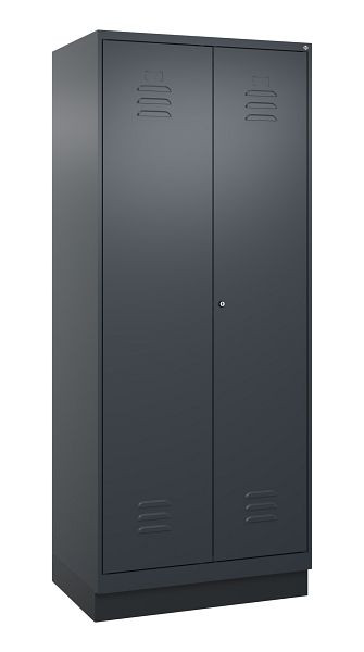 C+P luierkluis Classic PLUS, dubbele locker, onderbouw, 2 vakken, 1950x800x500mm, 7016/7016, cilinderslot, 080022-22P S10027