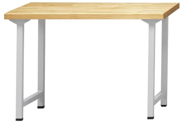 ANKE Werkbänke Arbeitstisch; 1270 x 700 x 890 mm; RAL 7035; Buche-Massiv-Platte 40 mm, 400.101
