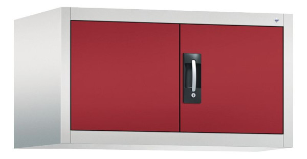 C+P bovenkast Acurado, H500xW930xD600mm, kleur: lichtgrijs/robijnrood, verzonken handgreep, 9294-000 S10010