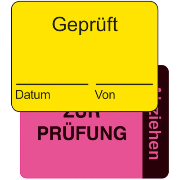 Stein HGS HGS-identificatielabels op rol, tweedelig, om te testen / getest, 250 stuks, 32.3518-03