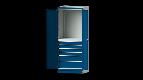 ANKE werkbanken basiskast modulair kastsysteem, model 3007, 865 x 720 x 2200 mm, RAL 7035/5010, 631.133