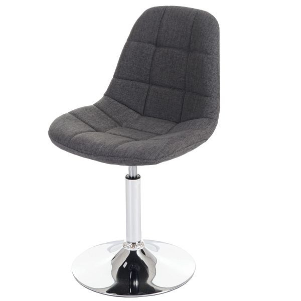 Mendler set van 2 eetkamerstoelen HWC-A60, stoel draaistoel, chroom, textiel lichtgrijs, 47842