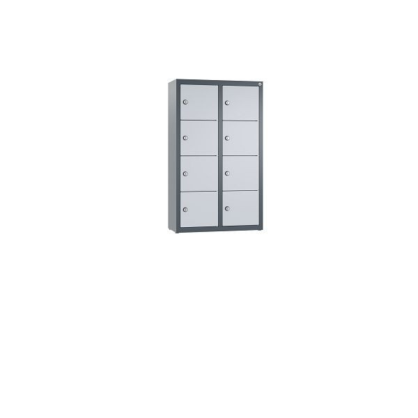 C+P Kleingefachschrank, 8 Fächer, H770xB460xT200 mm, Anthrazit/Weißalu, 80700-233 S10050