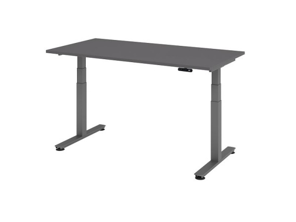 Hammerbacher elektrisch zit-sta bureau 160x80cm grafiet, werkhoogte 63,5-128,5 cm, VXDSM16/G/G