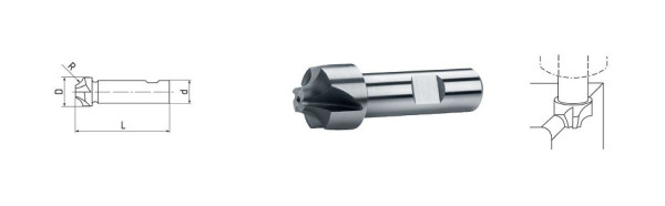 ELMAG HSS Co8 kwartcirkelprofielfrees DIN 6518, Ø 52,0 x 18,0 mm, 73828