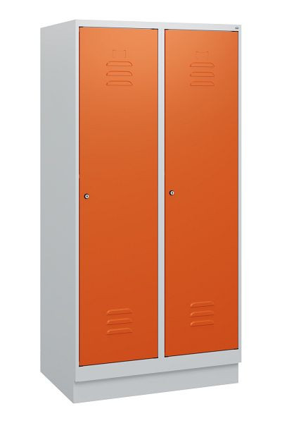 C+P luierkluis Classic PLUS, onderbouw, 2 vakken, 1630x800x500mm, 7035/2004, cilindersloten, 0800205-22 S10031