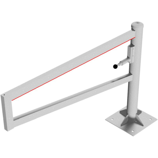 Stone HGS padbarrière, 360° draaibaar, 1500 mm/zonder verf, voorbereid voor hangslot, voor pluggen met voetplaat (360x360mm), 4013.15vp