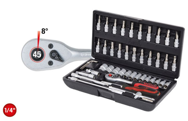 KS Tools 1/4" dopsleutelset, 48-delig, 917.0648