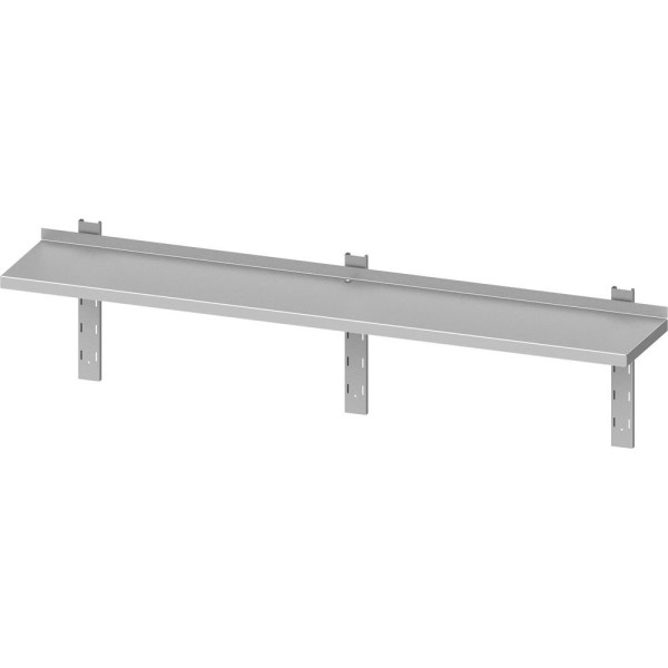 Stalgast wandplank ECO met beugels en wandrails 1600x300x400 mm in hoogte verstelbaar, zelf te monteren (AISI201), DWB16361