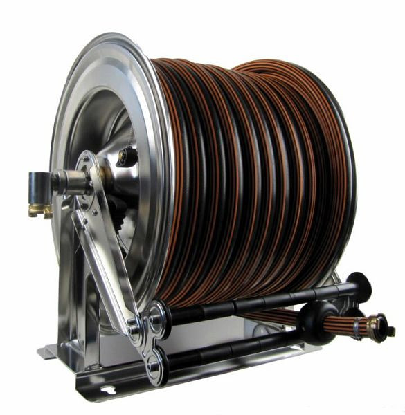 Ebinger slanghaspel OSM 710, max. 15bar/90 °C, 30m - 1" rubberen slang ET, behuizing: RVS, 1.714.136