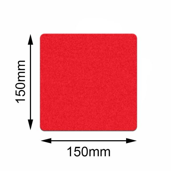 Mehlhose vloermarkering Safety rood vierkant 150x150mm, VE: 10 stuks, KSRQ1V10
