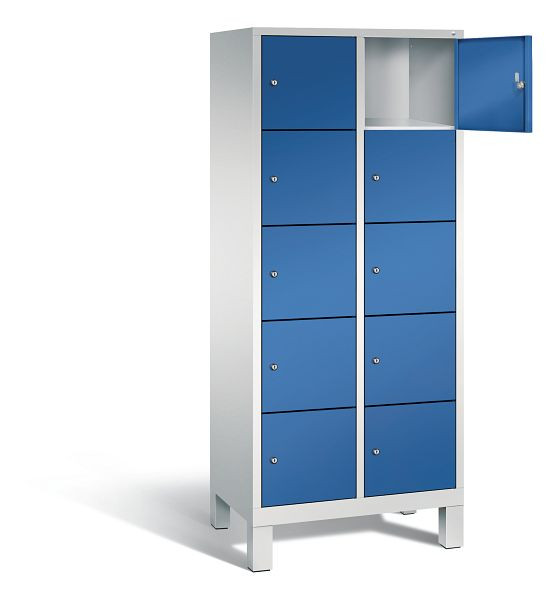 C+P lockerkast Evolo, H1850xW810xD500mm, kleur: lichtgrijs / gentiaanblauw, 48010-225 S10028