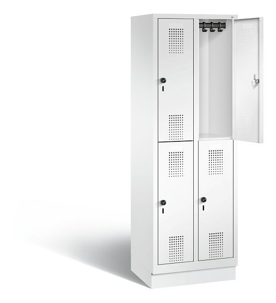 C+P locker dubbeldekker Evolo, H1800xB610xD500mm, kleur: verkeerswit, 48320-20 S10542