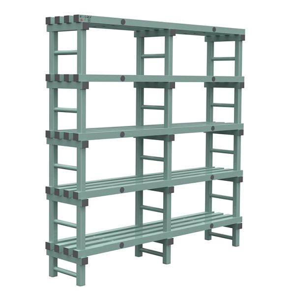 REA Euro plank 1800x400x1850mm, 5 staanders met 350mm tussenruimte, 308.174