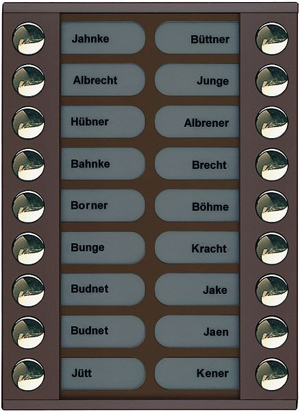 TCS beldrukkeruitbreiding voor audio voordeurstation serie PES/AVE 18 beldrukkers (rechts/links uitgelijnd), AP brons, PET18-EB/04