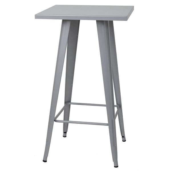 Mendler bartafel HWC-A73, bistrotafel bartafel, metaal industrieel design 105x60x60cm, grijs, 57908