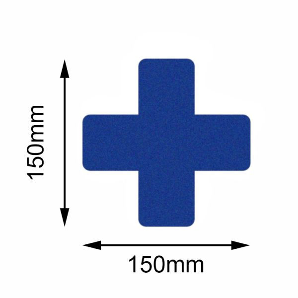 Mehlhose vloermarkering Safety blauw kruis 150x150mm, VE: 10 stuks, KSBX1V10