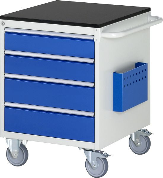 RAU montagewagen serie 7000, B580 x D650 x H795 mm, werkblad voorzien van melamineharscoating, laden: 2xH120, 2xH150 mm, 15-L3.6A-M.11