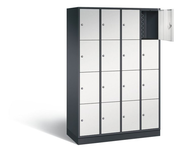 C+P lockerkast Intro, H1950xW1220xD490mm, kleur: zwartgrijs/lichtgrijs, 8470-401 S10040