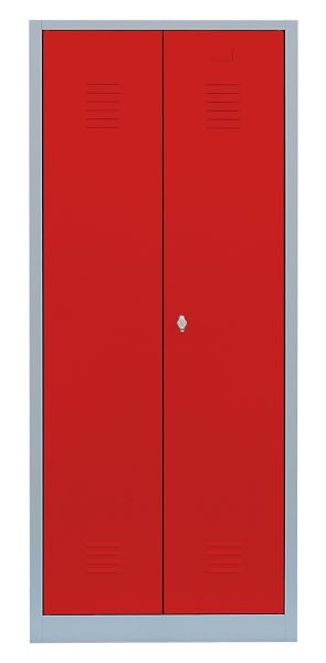 Lüllmann stalen kledingkast/garderobe, 1800 x 800 x 500 mm, lichtgrijs/vuurrood, 515424