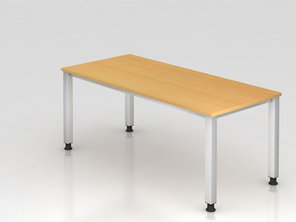 Hammerbacher bureau 4-poots vierkant 180x80cm beuken, rechthoekige vorm, VQS19/6/S