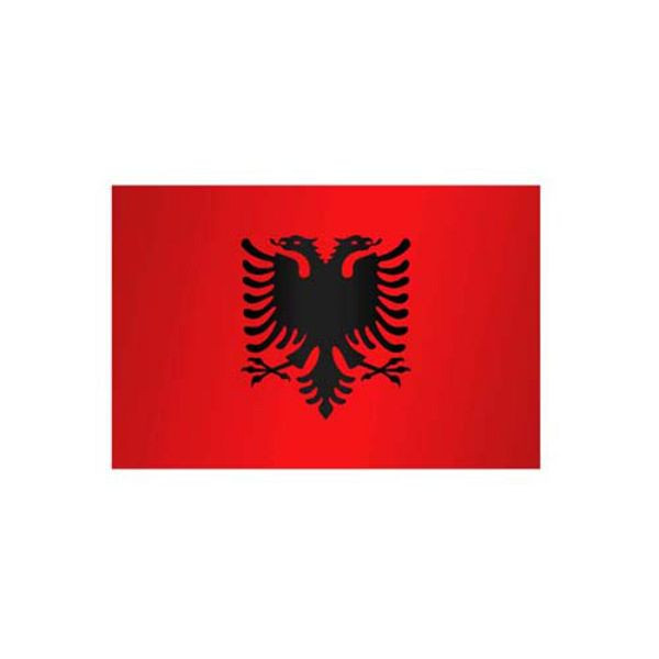 Steen HGS landenvlag Albanië, 400 x 150 cm (staand formaat), met kunststof karabijnhaak, FlagTop 110 g/m², voor vlaggenmasten vanaf 8 m, zonder ajour, 26740