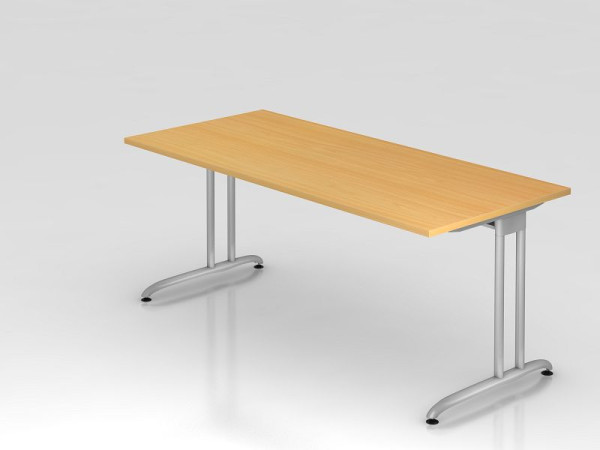 Hammerbacher bureau C-poot 180x80cm beuken, horizontale kabelgoot, werkhoogte 72 cm, VBS19/6/S