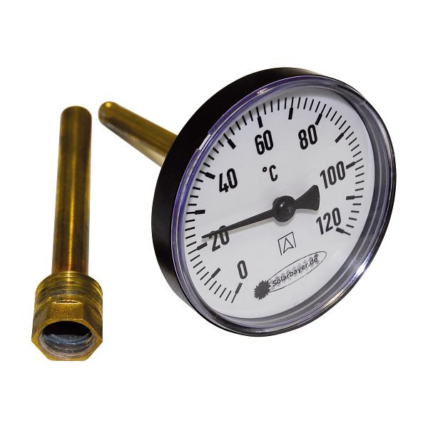 Solarbayer wijzerplaatthermometer met dompelhuls 1/2", 130030100