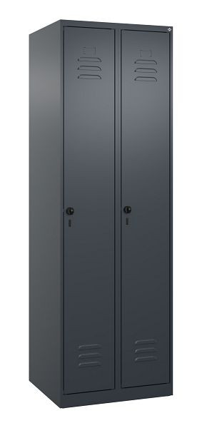 C+P luierkluis Classic PLUS met middenwand, 2 vakken, 1850x600x500mm, 7016/7016, veiligheidsdraaigrendel, 080000-20F S10017
