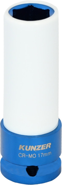 Kunzer 1/2" impact wielmoer inzetstuk 17 mm, lengte 85 mm (blauw), 812RK17