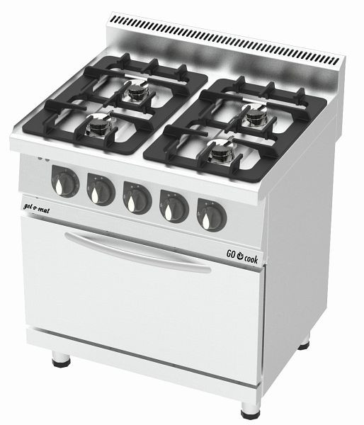 gel-o-mat Gasherd mit Backofen 39,0 Kw, GO Cook 900, CO8090G