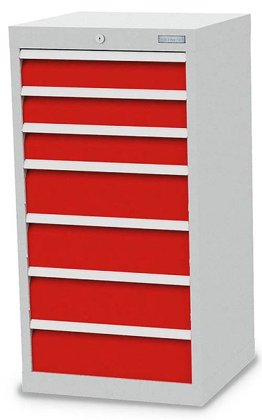 Bedrunka + Hirth ladekast, diepte 500 mm, R 18-16, aantal lades: 7. 530 x 500 x 1019 mm, 7 x lades (3x 100VA, 4x 150VA), 40.340-75