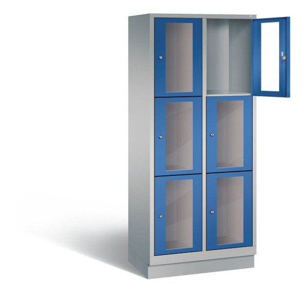 C+P lockerkast Classic, H1800xW810xD500mm, kleur: wit aluminium / gentiaanblauw, 8020A223 S10011