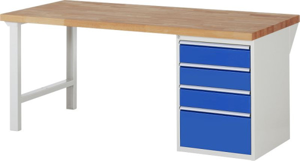 RAU werkbank serie 7000 - modulair ontwerp, 4 x laden, 2000x840x900 mm, 03-7510A1-209B4S.11