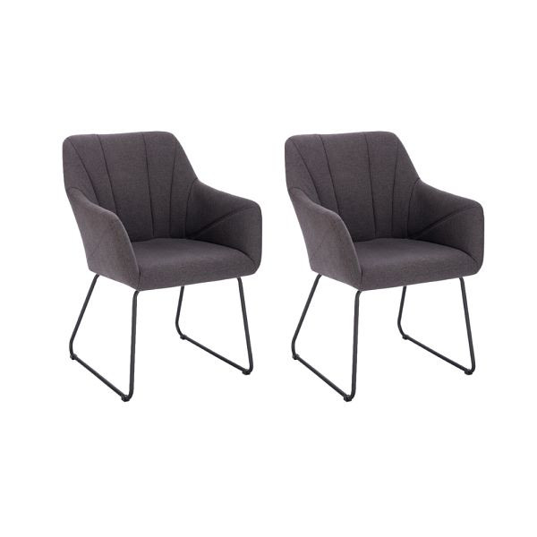 HOME DELUXE armleuningstoel set van 2 PAKU – geweven stof antraciet, 50880