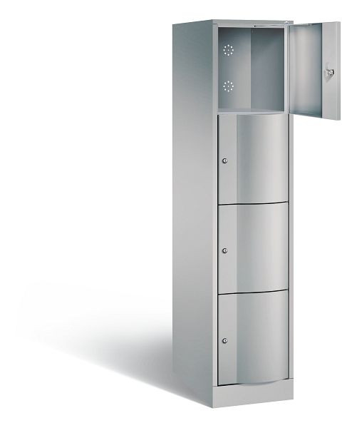 C+P XL lockerkast Resisto, H1950xB396xD640mm, kleur: wit aluminium, 8470-173 S10007