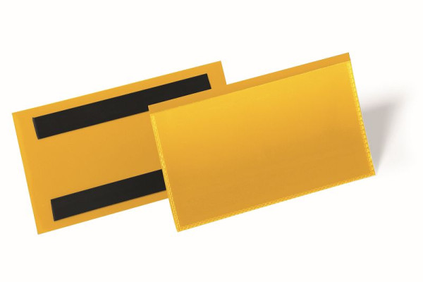 DURABLE magnetisch labelzakje, geel 150 x 67 mm, 50 stuks, 174204