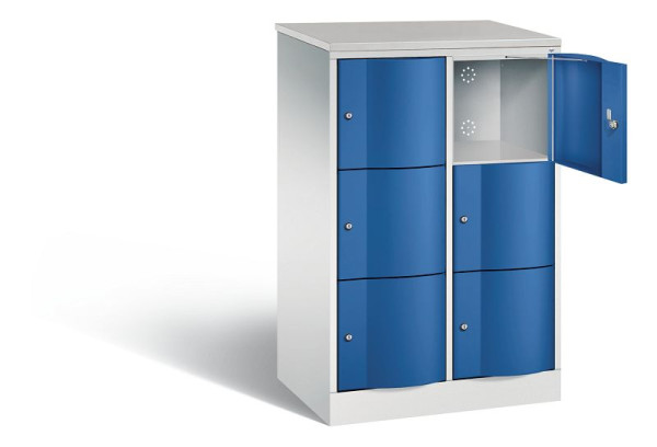 C+P lockerkast Resisto, H1255xB772xD540mm, kleur: lichtgrijs / gentiaanblauw, 8573-272 S10460