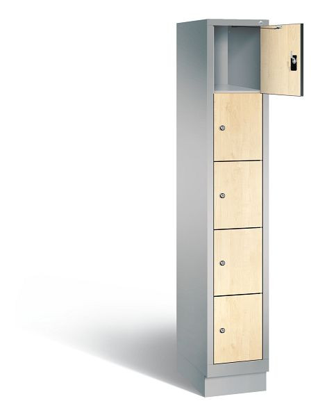 C+P lockerkast Evolo, H1800xB320xD500mm, kleur: wit aluminium / Donau esdoorn decor, 48020-105 S10168